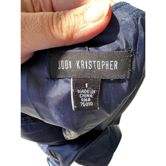 Jodi Christopher Bejeweled Open Back Pleated Fit & Flare Mini Dress Size 1 - Picture 15 of 15